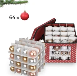 MeubelGigant Opbergdozen Voor Kerstballen - Set Van 3 - Vouwdozen - 64 Kleine Vakken Per Doos Discount