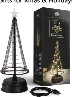 Selwo Opvouwbare Kerstboom, 250 Warmwitte Leds Aan Koperdraad. Versier Je Huis Of Tuin Met Deze Fonkelende, Metalen Kerstboom, X-Small Outlet