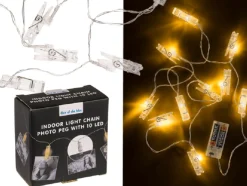 Out of the Blue Lichtslinger Met Led Verlichte Knijpertjes -160 Cm -Kaarten/Foto Ophangen Fashion