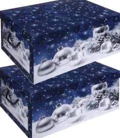Merkloos Pakket Van 2X Stuks E Kerstballen/Kerstversiering Opbergbox 49 Cm Online