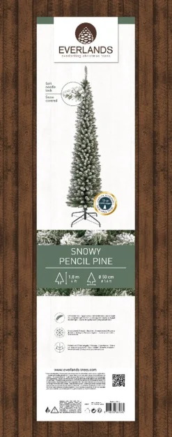 Everlands Pencil Pine Snowy Kunstkerstboom | Smal | Wit/Sneeuw | 180Cm Fashion