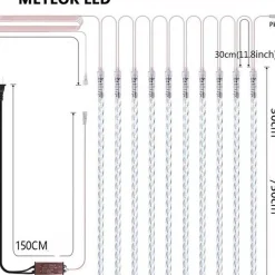 Polo Norte Pn - Led Verlichting Meteor Vallende Regen - 8 Buizen 30Cm - Warm Wit - Gratis Led Foto Knijpers Online