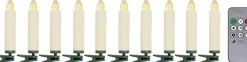 Polarlite Pl-8388735 Draadloze Kerstboomverlichting Kaarsen Binnen Werkt Op Batterijen Aantal Lampen 10 Led Warmwit Flash Sale