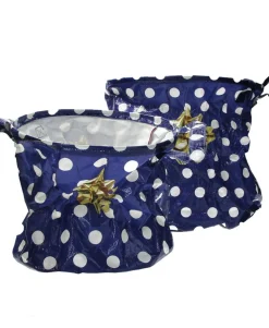 Present Time Kerstboomzak 2 Stuks– Kerstboomrok – Kerstboomhuls – Blauw Met Witte Stippen New