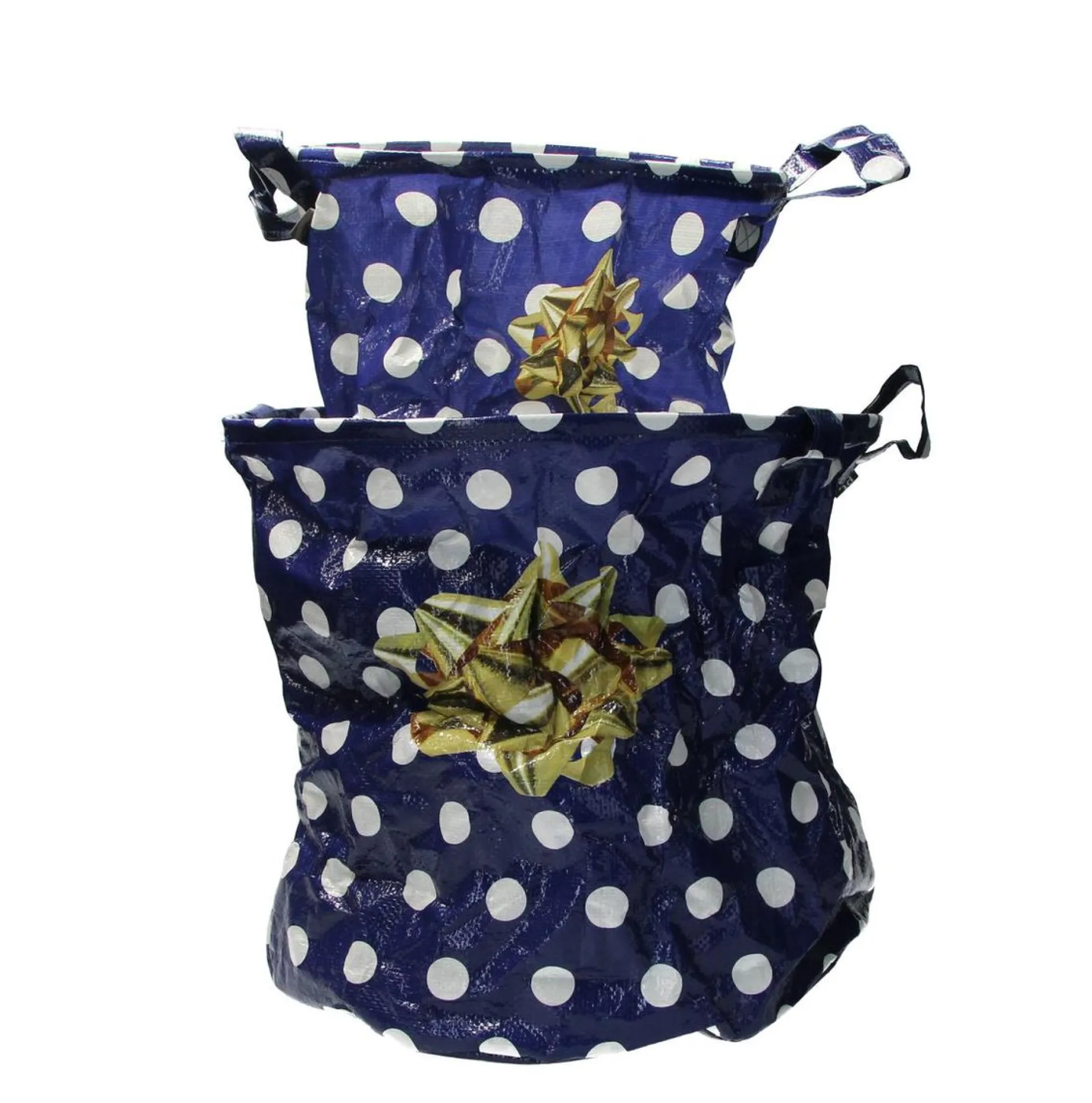 Present Time Kerstboomzak 2 Stuks– Kerstboomrok – Kerstboomhuls – Blauw Met Witte Stippen New