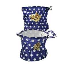 Present Time Kerstboomzak 2 Stuks– Kerstboomrok – Kerstboomhuls – Blauw Met Witte Stippen New