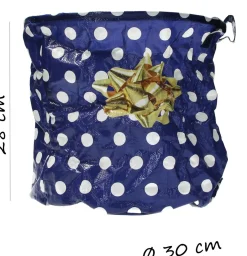 Present Time Kerstboomzak 2 Stuks– Kerstboomrok – Kerstboomhuls – Blauw Met Witte Stippen New