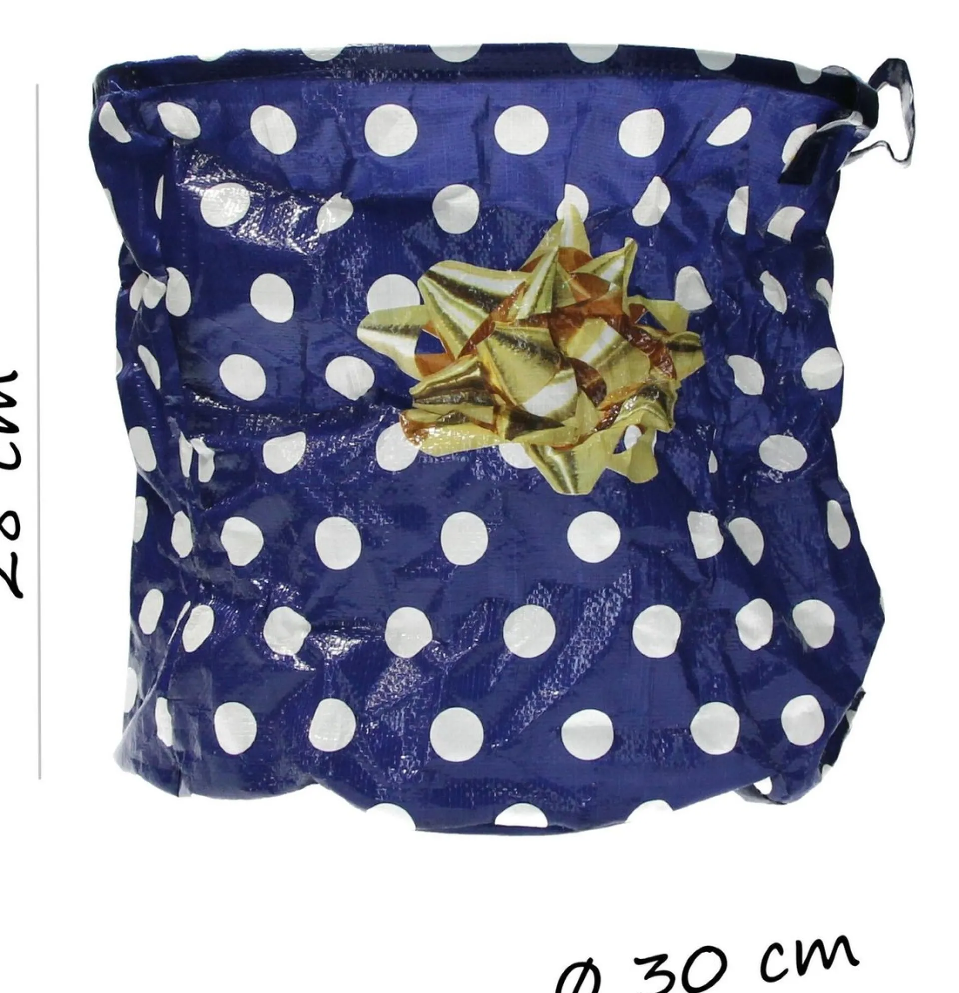 Present Time Kerstboomzak 2 Stuks– Kerstboomrok – Kerstboomhuls – Blauw Met Witte Stippen New