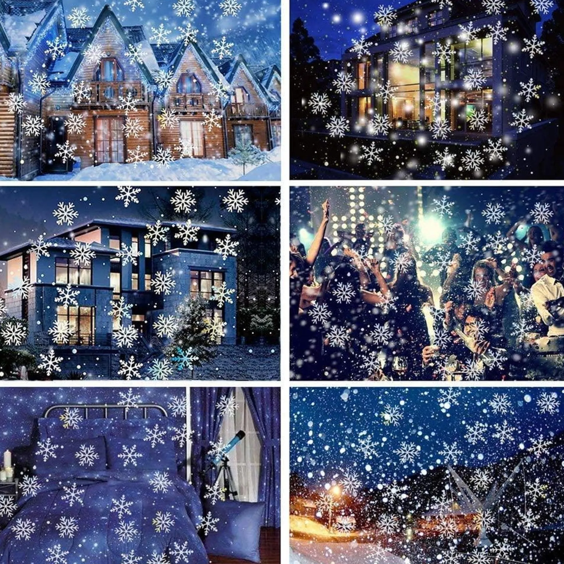 Merkloos Projectielamp | Led | Ip65 | Sneeuwvlok-Projector | Kerstdecoratie | Kerstmis | 180° Draaibaar | Kerstversiering Shop