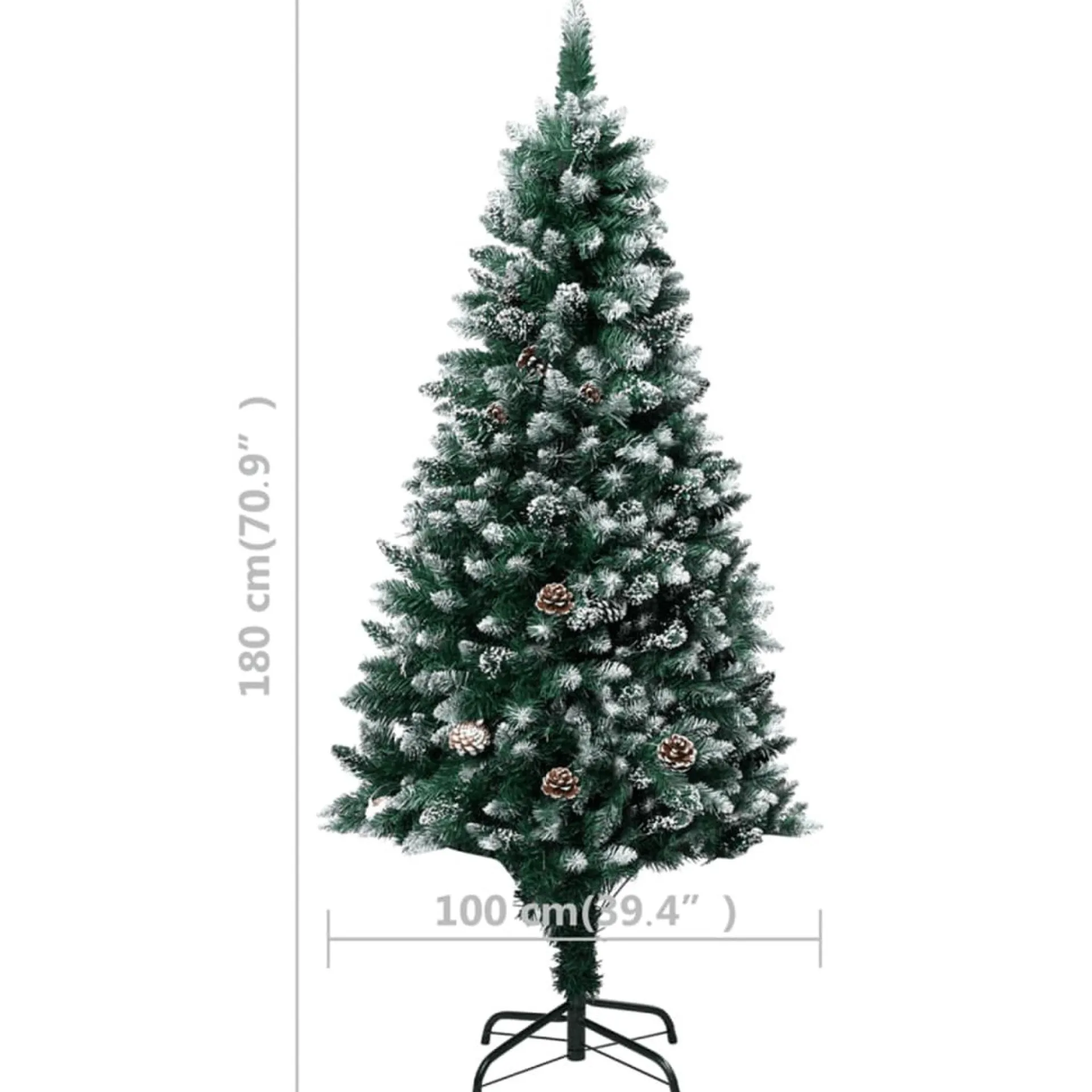 ForYou Prolenta Premium - Kunstkerstboom Met Led's En Dennenappels En Witte Sneeuw 180 Cm Clearance