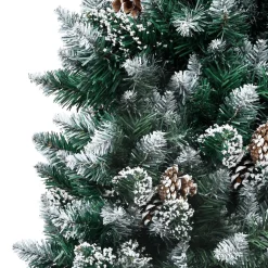 ForYou Prolenta Premium - Kunstkerstboom Met Led's En Dennenappels En Witte Sneeuw 180 Cm Clearance