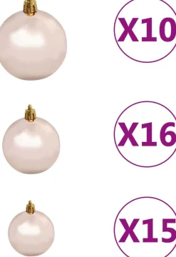 ForYou Prolenta Premium - Kunstkerstboom Met Led's En Kerstballen 240 Cm Pvc Roze Discount