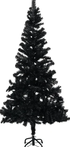 ForYou Prolenta Premium - Kunstkerstboom Met Led's En Standaard 120 Cm Pvc Zwart Outlet