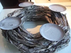 Wiljan Kerstkransen>Rattan Theelichthouder Krans