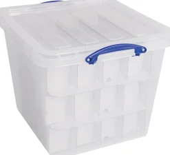 Really Useful Box Opbergdoos, 60 L, Met Inzetbakje, Transparant Best Sale