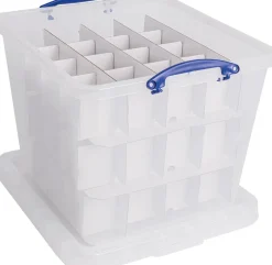 Really Useful Box Opbergdoos, 60 L, Met Inzetbakje, Transparant Best Sale