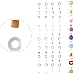 Relaxdays Guirlandes> Capiz Schelpen Guirlande - Schelpen Gordijn - 4 Stuks - Deurgordijn Balkon 180Cm - D