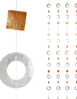 Relaxdays Guirlandes></noscript> Capiz Schelpen Guirlande - Schelpen Gordijn - 4 Stuks - Deurgordijn Balkon 180Cm - D