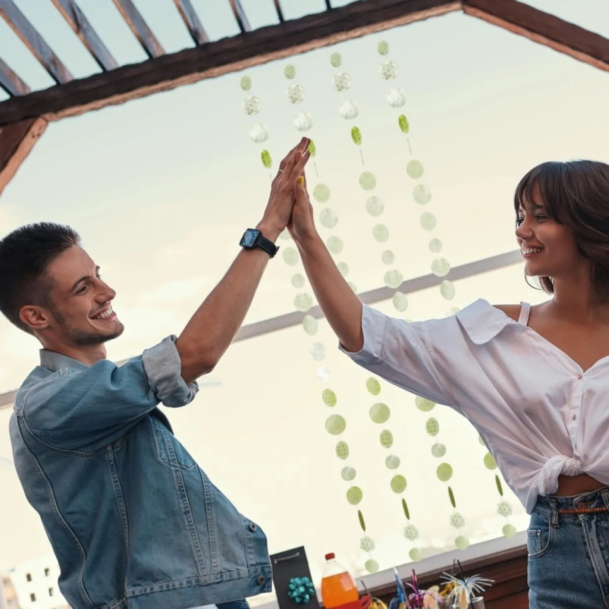 Relaxdays Guirlandes> Capiz Schelpen Guirlande - Schelpen Gordijn - 4 Stuks - Deurgordijn Balkon 180Cm - E