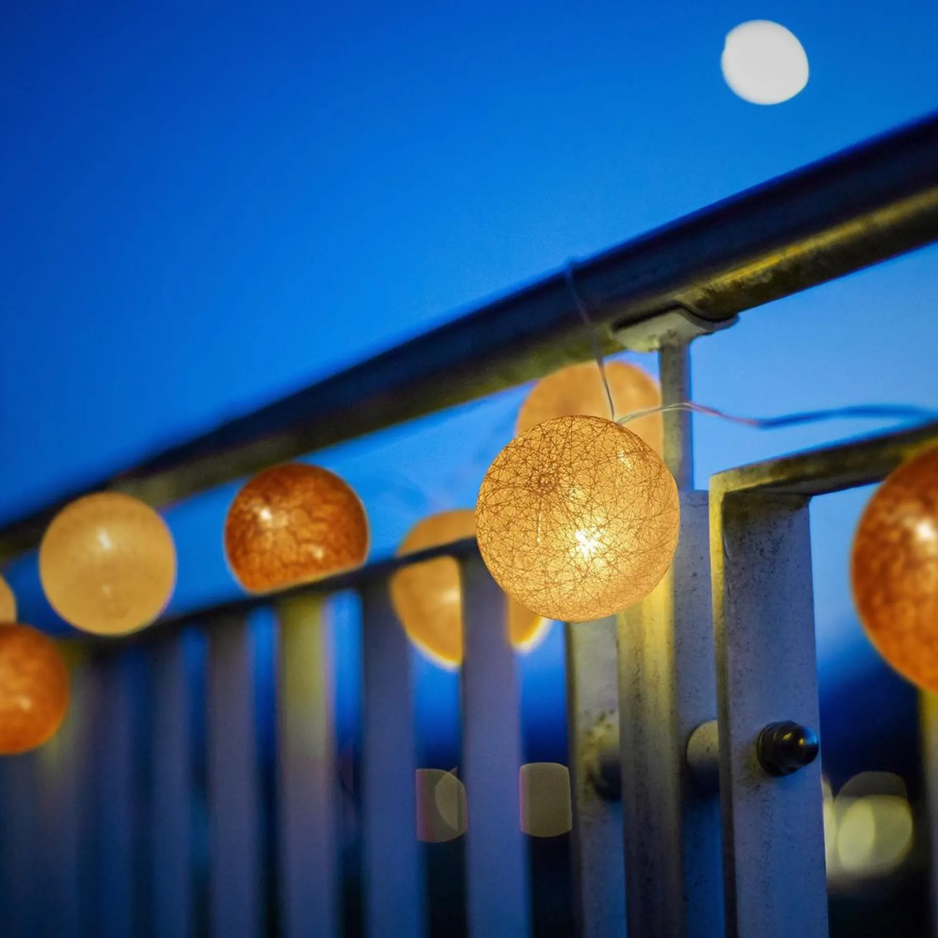 Relaxdays Led Lichtslang Met 20 Ballen - Sfeerverlichting - Feestverlichting - Katoen Grijs-Bruin Cheap