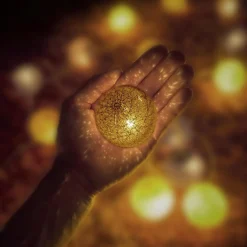 Relaxdays Led Lichtslang Met 20 Ballen - Sfeerverlichting - Feestverlichting - Katoen Grijs-Bruin Cheap