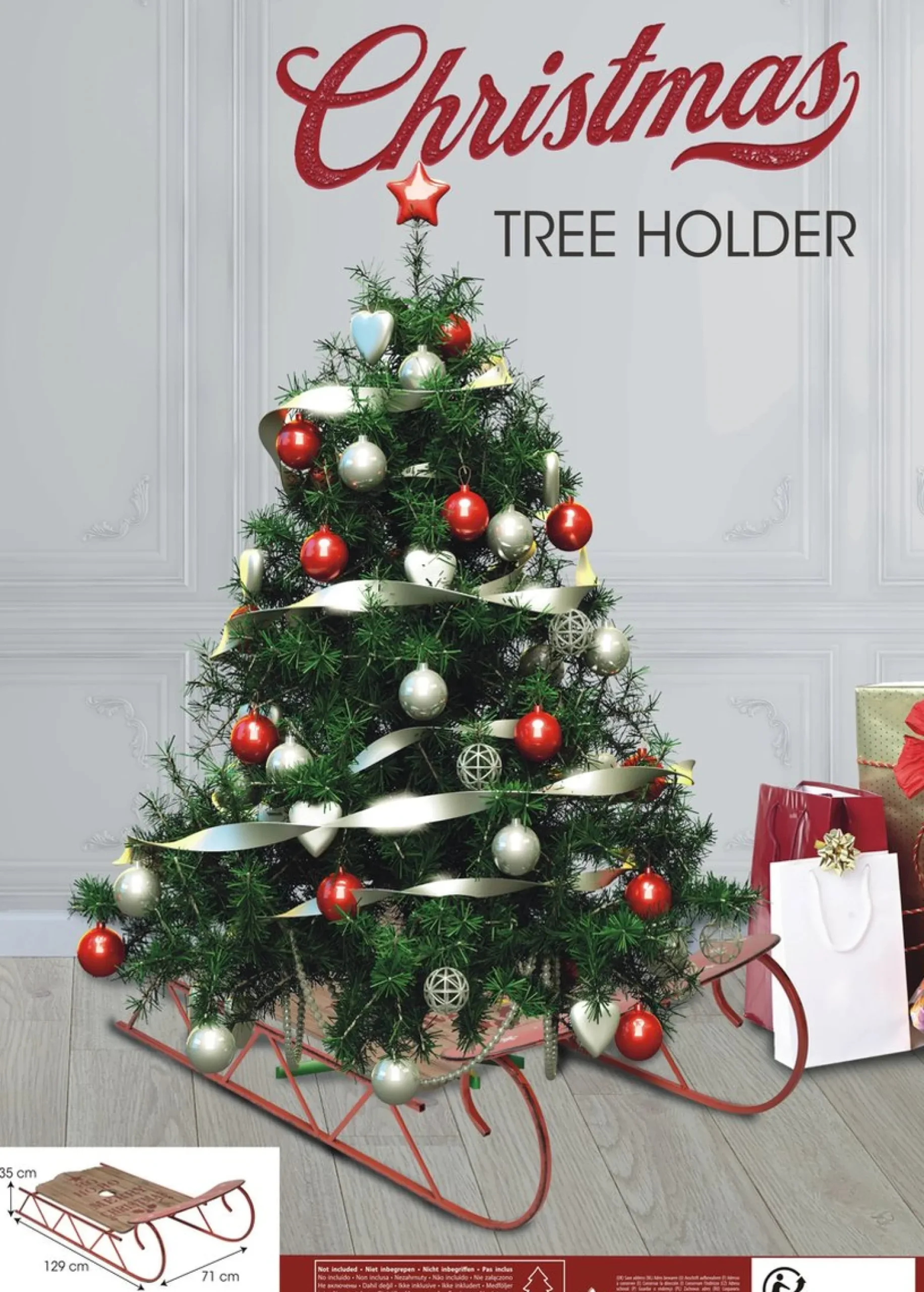 Relaxwonen - Kerstboomvoet - Kerstboomrok - Kerstboomhuls - Kerstboom - Slee - Kerst - 129X71X35 Cm Fashion
