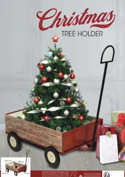 Relaxwonen - Kerstboomvoet - Kerstboomrok - Kerstboomhuls - Kerstboom - Bolderkar - Rood - 151X55 Cm 173X53X30 Cm Cheap