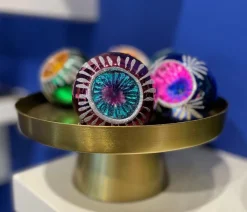 Merkloos Kerstboomversieringen>Retro Kerstballen - 20 Gekleurde Kerstballen En 1 Piek - Kerstballen Glas - Kerstboomversiering - Vintage