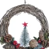 Naturn Christmas Kerstkransen>Rotan Kerstkrans Van | O 30 X 8 Cm | Kransen Kerstdecoratie | Kerstboom In Krans | Rood