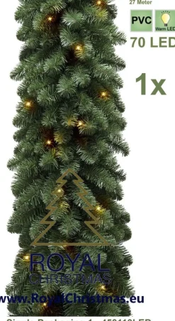 Royal Christmas Guirlandes> - Guirlande Met 70 Warm Led Lampjes Geintegreerd - Lengte 540 Cm - 400 Takken - Extra Vol