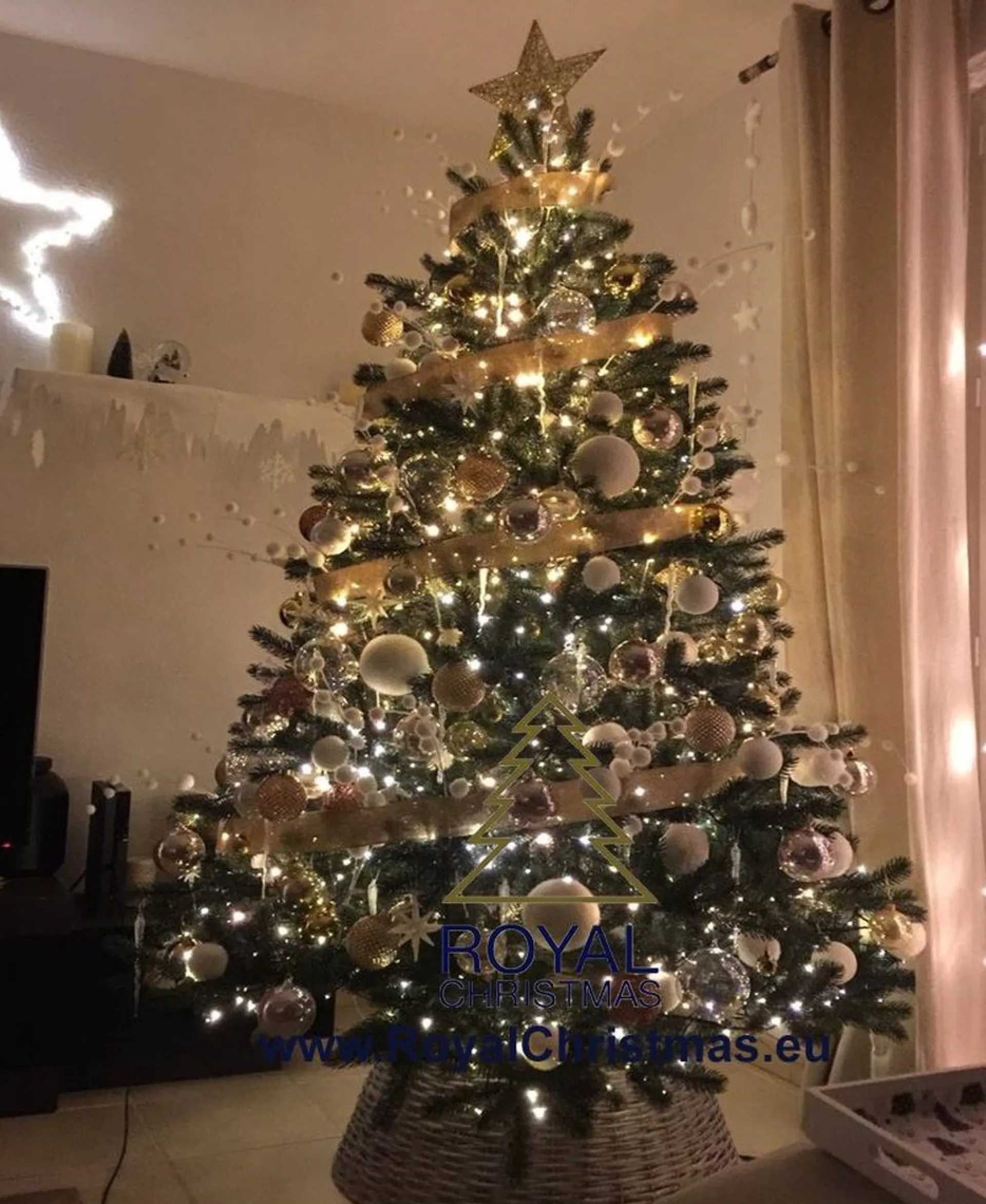 Royal Christmas - Kunstkerstboom - Hawaii Nordmann Deluxe 100% Pe - 210 Cm - Groen 1823 Takken Shop