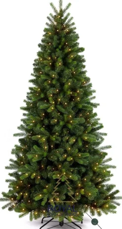 Royal Christmas - Natuurlijke Kunstkerstboom - Bergen Pe / Pvc Premium - Smart 350 Led Lampjes - 210 Cm - Groen 1139 Takken Hot