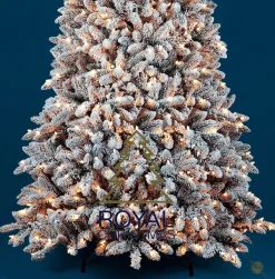Royal Christmas - Sneeuw Kunstkerstboom - Flock Tree Deluxe - 500 Led Lampjes - Pvc 1658 Takken 210 Cm Cheap