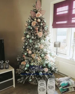 Royal Christmas - Sneeuw Kunstkerstboom - Flock Tree Deluxe - 500 Led Lampjes - Pvc 1658 Takken 210 Cm Cheap