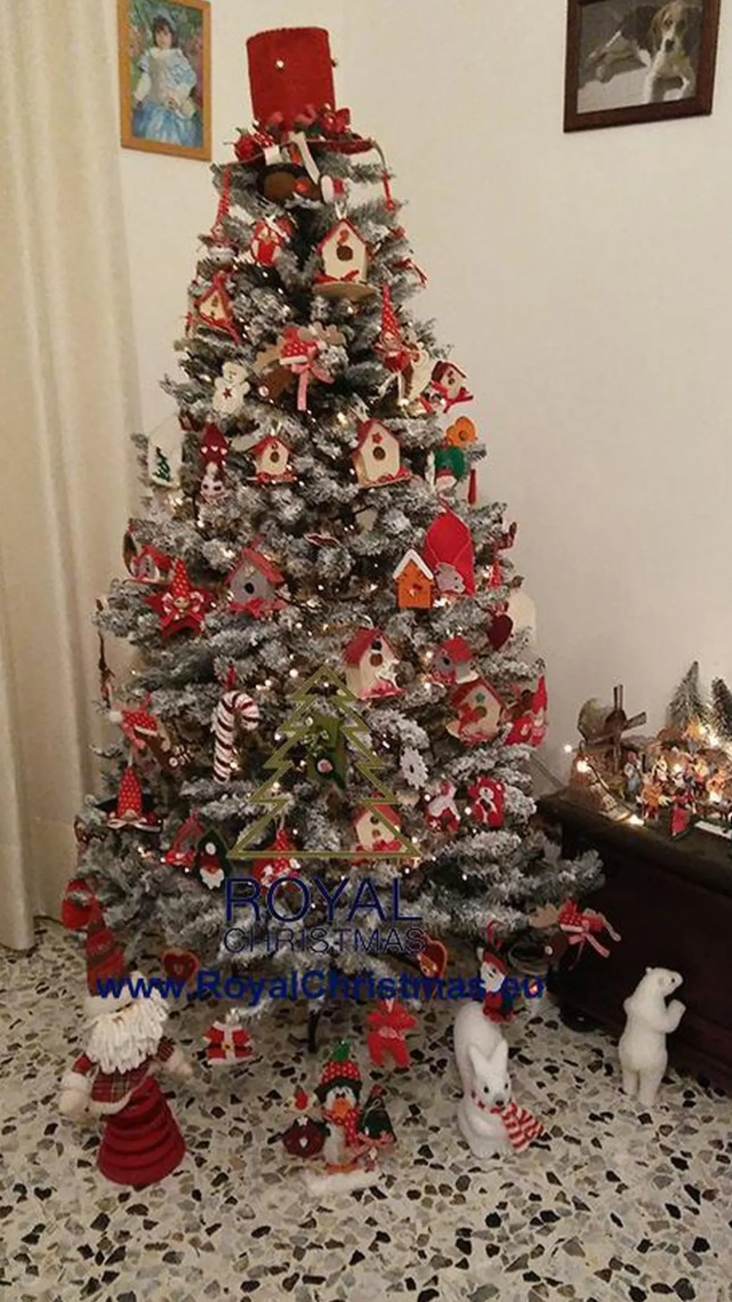 Royal Christmas - Sneeuw Kunstkerstboom - Flock Tree Deluxe - 500 Led Lampjes - Pvc 1658 Takken 210 Cm Cheap