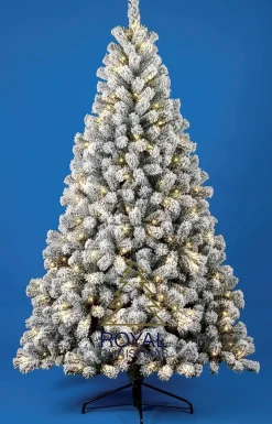 Royal Christmas Flock Led Kunstkerstboom - 150Cm - 200 Lampjes - 410 Besneeuwde Takken Clearance