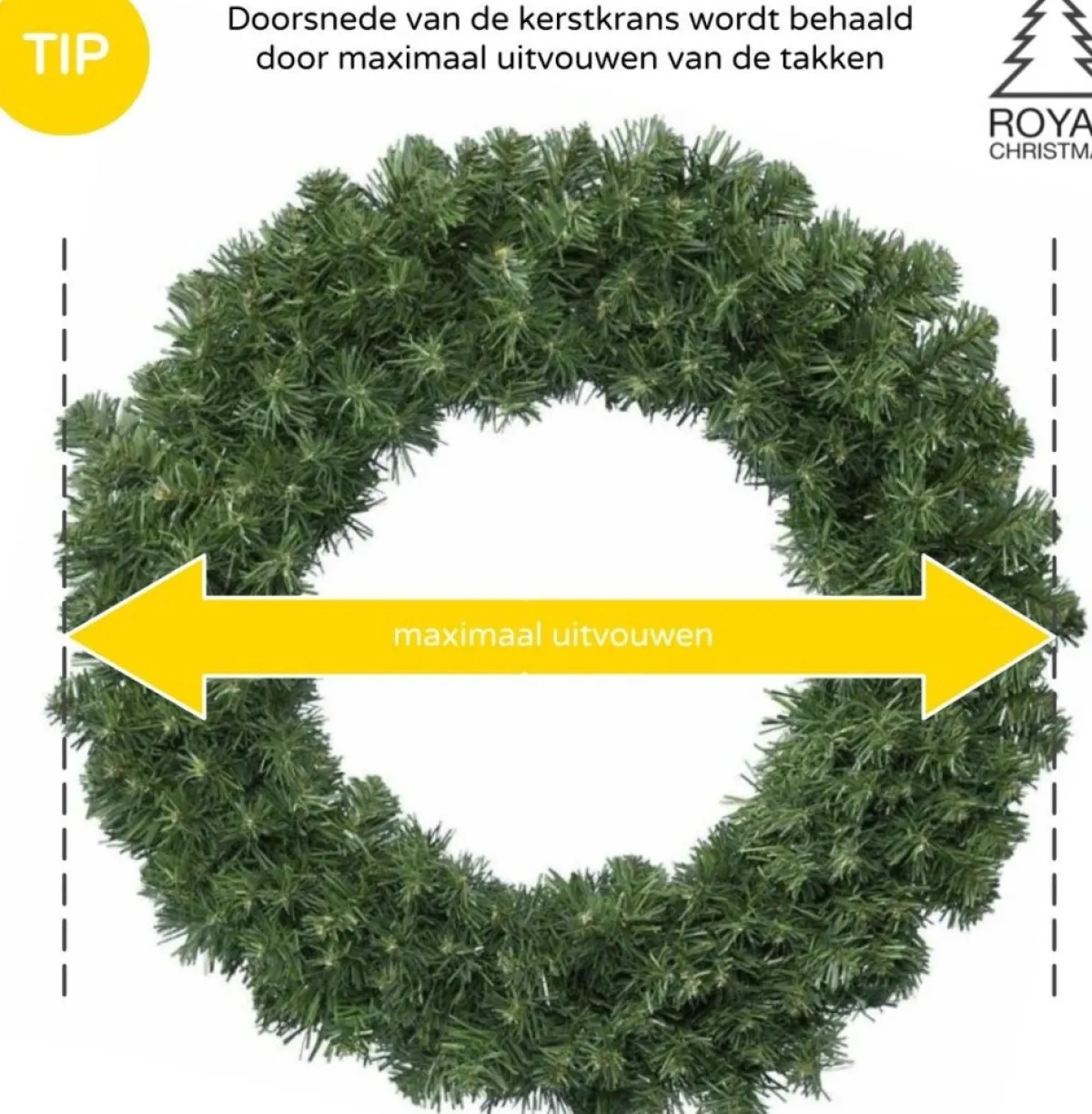 Royal Christmas Kerstkransen> Kerstkrans Washington O90 Cm | Inclusief Led-Verlichting