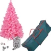 Merkloos Roze Kunst Kerstboom/Kunstboom 150 Cm Inclusief Opbergzak - Kunstbomen/Kunst Kerstbomen Sale