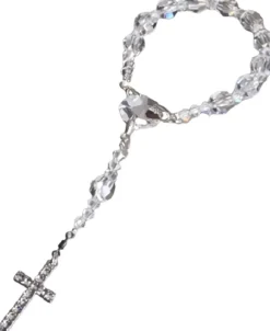 CrystalDesign Kerstkransen>Rozenkrans - Tientje - Paternoster, Gemaakt Met O.A. Swarovski Kristallen Transparant (Gebedssnoer, Kerst, Eerste Communie, Geloof, Ketting, Hanger, Kruisteken, Kruis, Meditatie, Mediteren, Gebed, Gebeden, Spiritueel)