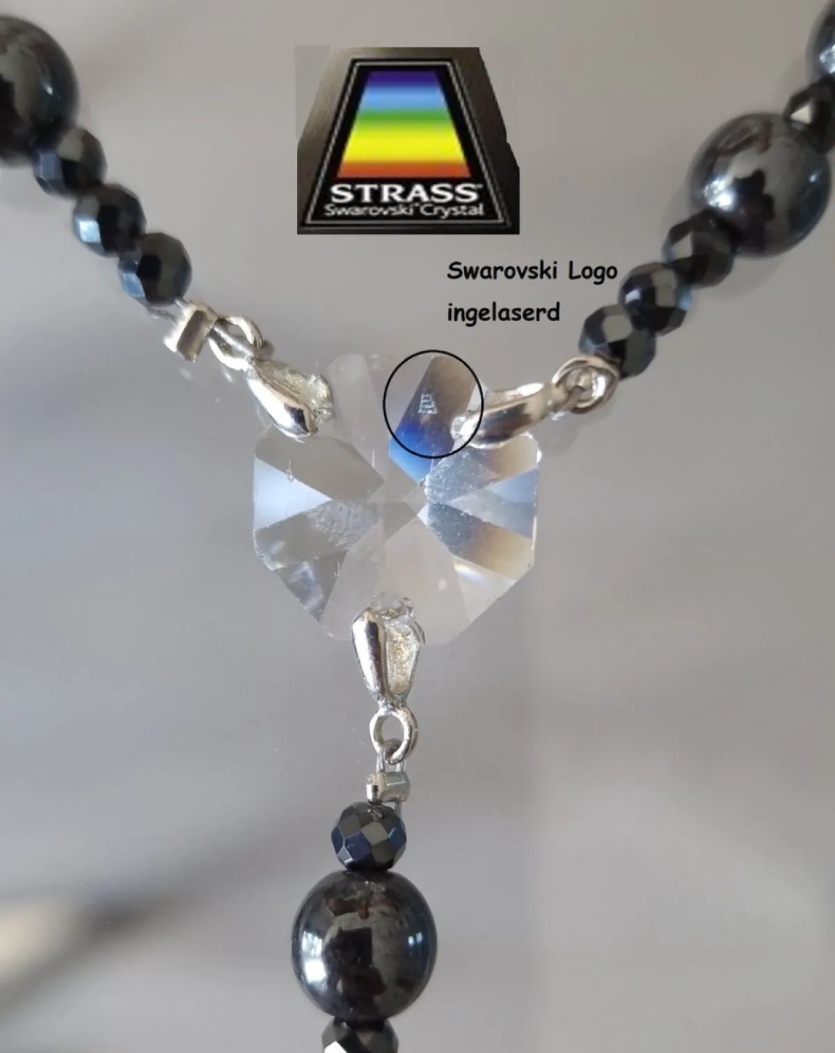CrystalDesign Kerstkransen>Rozenkrans, Paternoster Gemaakt Met Hematiet Kralen En Kristal Van Swarovski, Gebedssnoer, Rozenkransgebed, Kruisteken, Meditatie, Spiritueel, Geloof, Geloofsteken, Cadeau, Ketting, Kruis, Gebed, Gebedssnoer, Gebedsketting, Kerstpakket Cadeau
