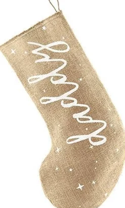 PartyDeco Kerstsokken>Rustic Christmas – Jute Sok Met Opdruk Daddy