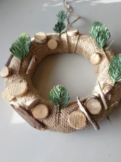 Juuls Gift Shop (merkloos) Kerstkransen></noscript>Schattige Krans Met Kerstboompjes, Kerst, Cadeau, 20Cm Diameter