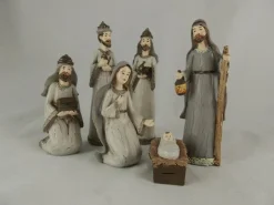 Trendybywave Kerststallen>Sculptuur Kunststof - 15 Cm Hoog - 6 Delig - Incl. De Drie Koningen - Kerstdecoratie