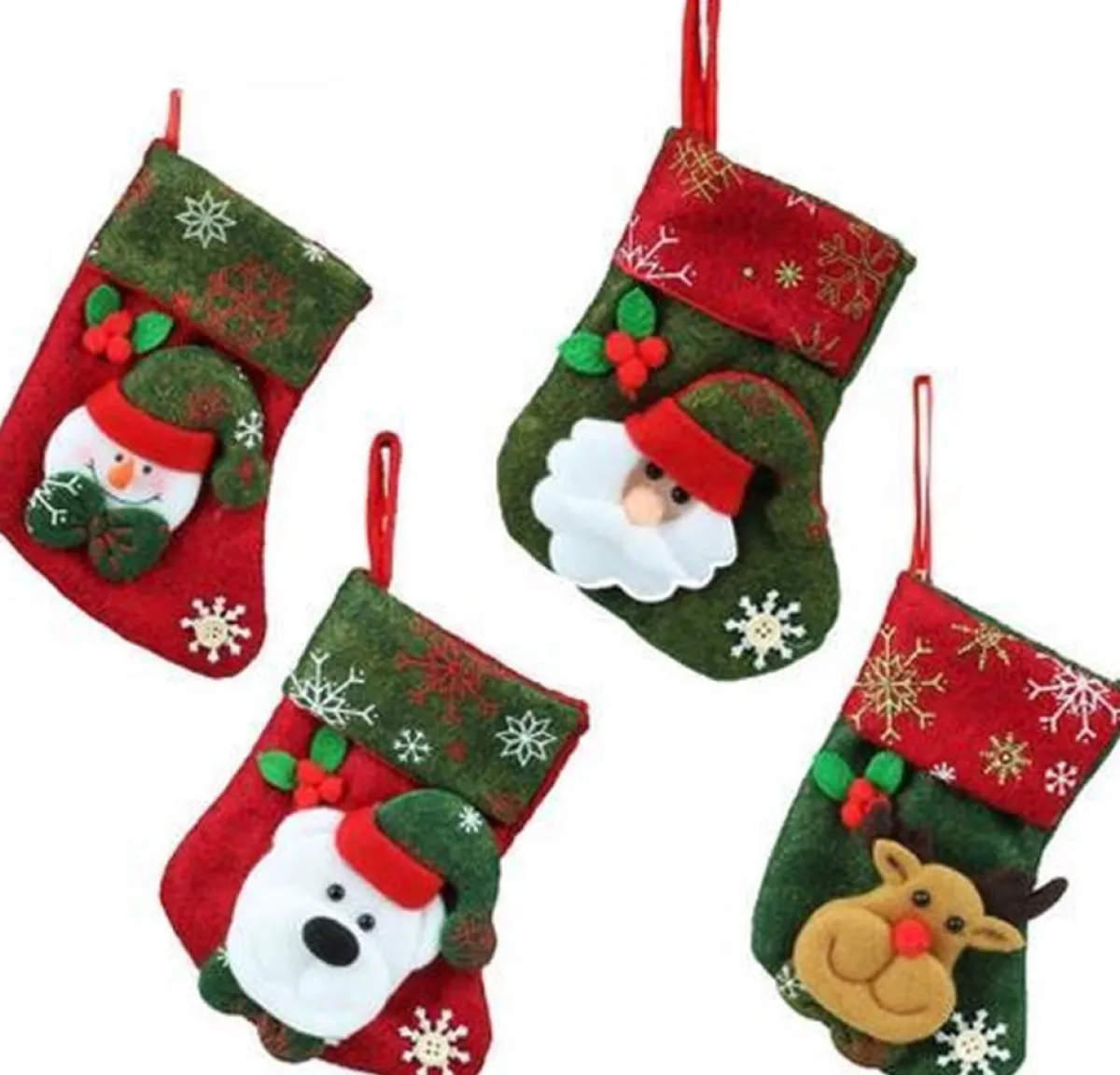 JobaStores® Kerstsokken>Set Kerst Sokken (4 Stuks) 10X16X12Cm