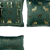 Sierkussen.nl Kerstkussens>Set Van 3 Kerst Sierkussens - Groen En Goud - 1X Deer - 1X Christmas - 1X Merry - Inclusief Polyester Vulling - Zachte Stoffen - Sfeerkussens