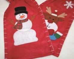 Home u0026 Styling Kerstsokken>Set Van 2 Kerstzakken Merry Christmass - Cadeauzakje - Verpakking - Inpakzakje - Kerstzak - 36 X 18 Cm