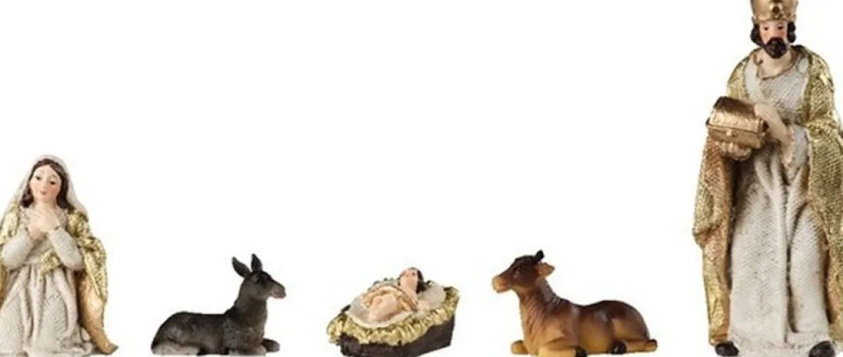 Decoris Kerststallen>Set Van 8 Stuks Kerststal Beelden / Kerstbeelden 12 Cm Kerstdecoratie - Kerststal Beeldjes / Beelden Kerstdecoraties