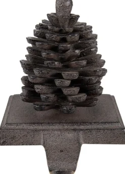 Trendybywave Kerstsokken>Set Van 2 X Haak Kerstsok Dennenappel 11X9X13 Cm Bruin Ijzer