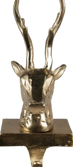 Trendybywave Kerstsokken>Set Van 2 X Haak Kerstsok Rendier 27 Cm Goudkleurig Aluminium