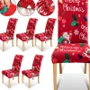 Merkloos Set Van 6-Kerst Stoelhoezen, Stoelhoes Feestelijke Cover Decoratie Beschermer Stoelhoes Party Restaurant Stoelhoes Best
